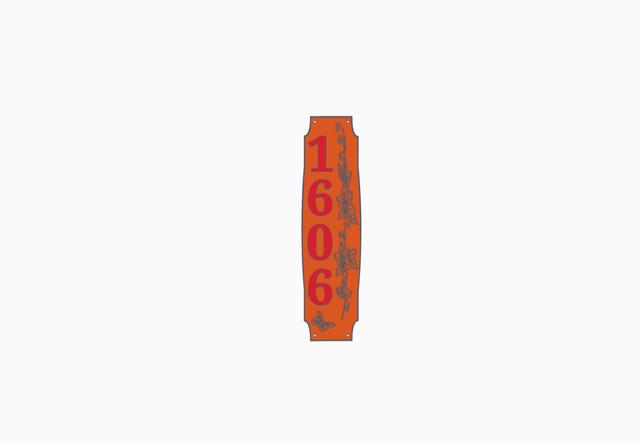 Vertical House Number Sign 3D model thumbnail