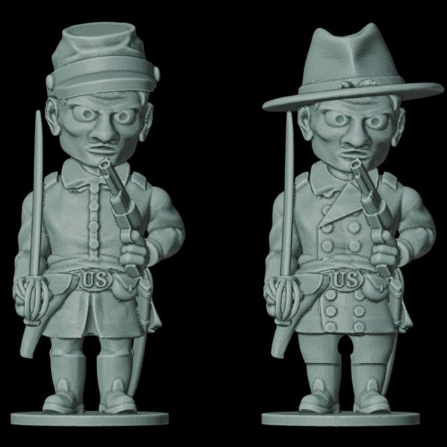 ToonKrieg ACW Union Officers 3D model thumbnail