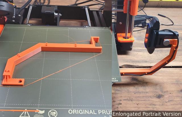 Elongated Snap on MK3/MK3S Camera mount for the Logitech C920 Webcam 3D model thumbnail