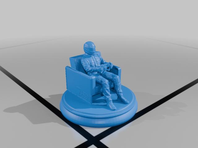 Armchair F1 Driver 3D model thumbnail