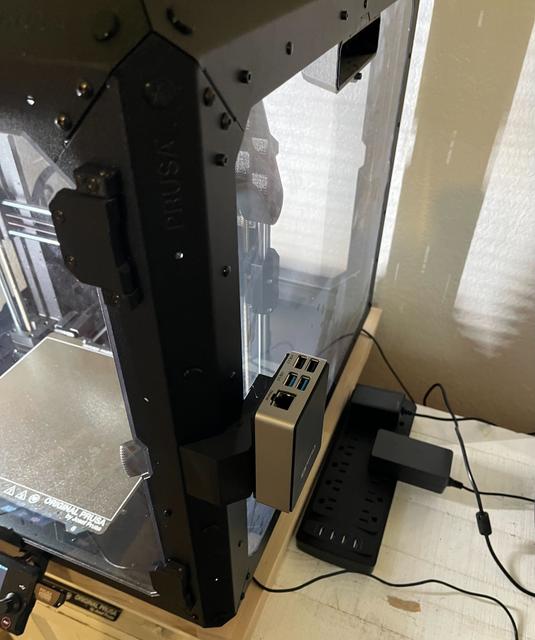 Raspberry Pi4 Flirc Case Mount for the Prusa Enclosure 3D model thumbnail