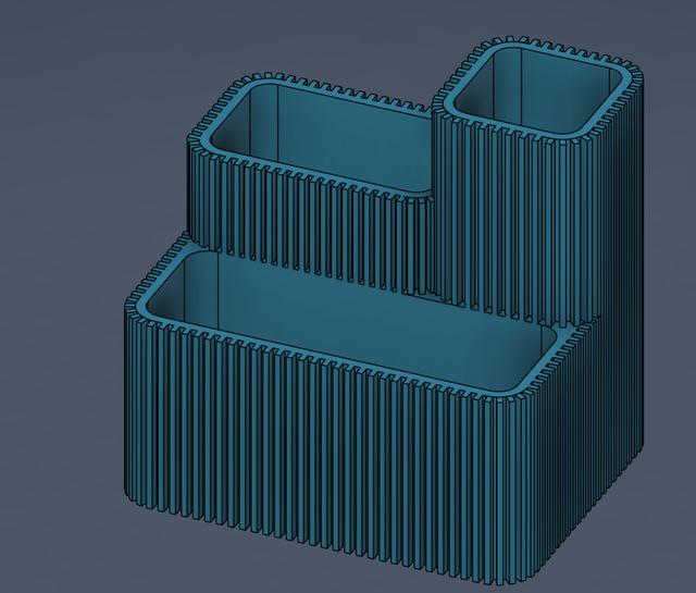 Modern Tiered Cascade Planter / 3-in-1 Ribbed Pot & Vase 3D model thumbnail