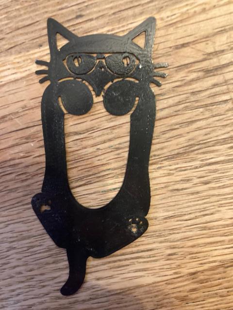 Cat Bookmark with Glasses 3D model thumbnail