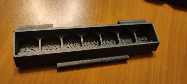 Rollup Dice Box Hexagon with dietype hint 3D model thumbnail