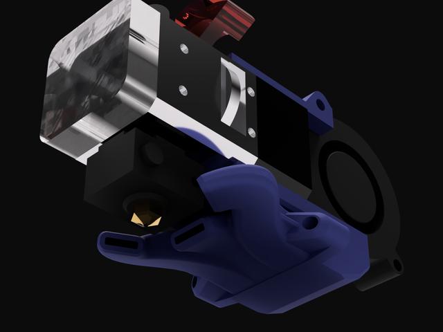 Mega's Lightweight Part Cooling Fan Mount for BIQU H2 / H2 V2S REVO / H2 V2S Lite 3D model thumbnail