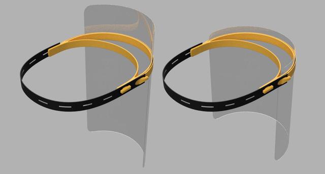 Covid19 face shield without spikes for holes 3D model thumbnail