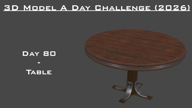 Model A Day Challenge - Day 80 - Table 3D model thumbnail