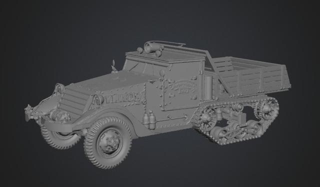 Forestry fire dept 1942 White Half-Track 3D model thumbnail