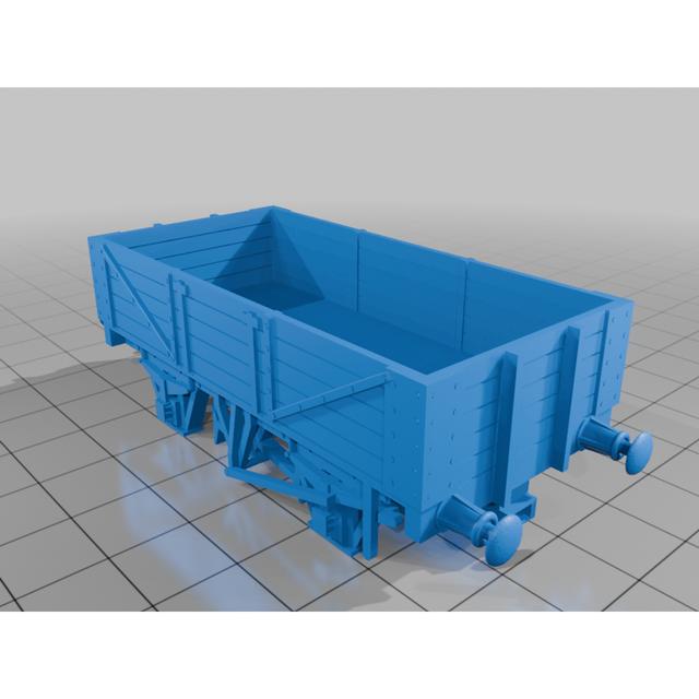 5 Plank Wagon OO Scale 3D model thumbnail