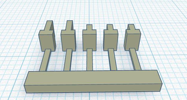 pins for LoboCNC 3-digit combo lock 3D model thumbnail