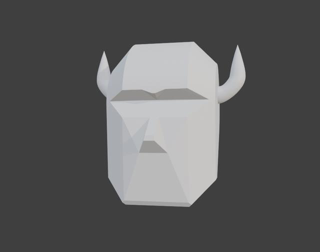 Dummy 13 Face Shaped Face with demon/devil horns 3D model thumbnail