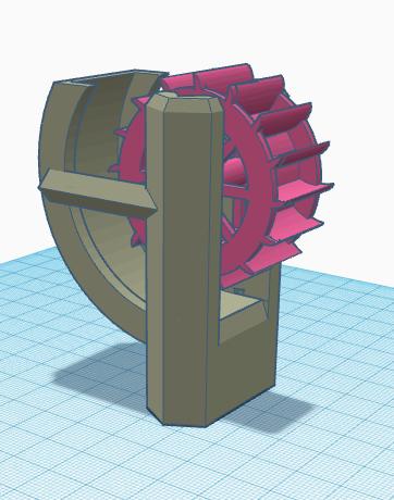 Water Wheel Add-on For 3dPrintys Desktop Fountain 3D model thumbnail