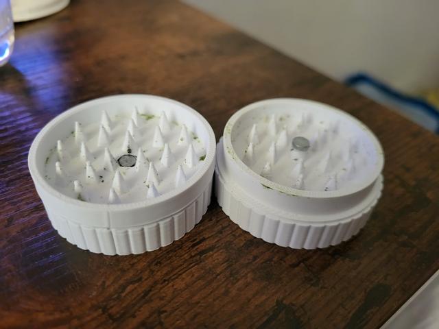 Weed Grinder (with places for magnets) 3D model thumbnail