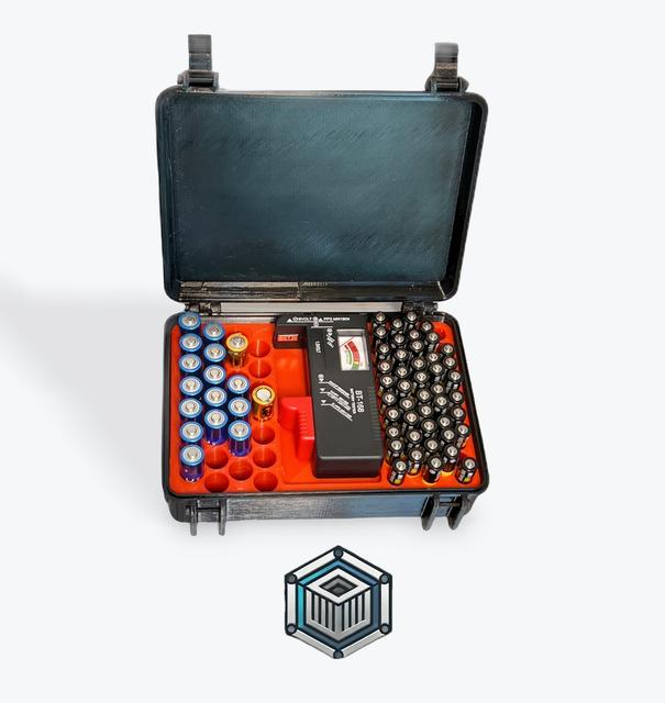 Battery and tester storage box insert 3D model thumbnail