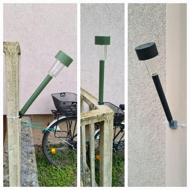 Minimalistic Solar Lamp Mount Zip Tie 3 Versions 3D model thumbnail