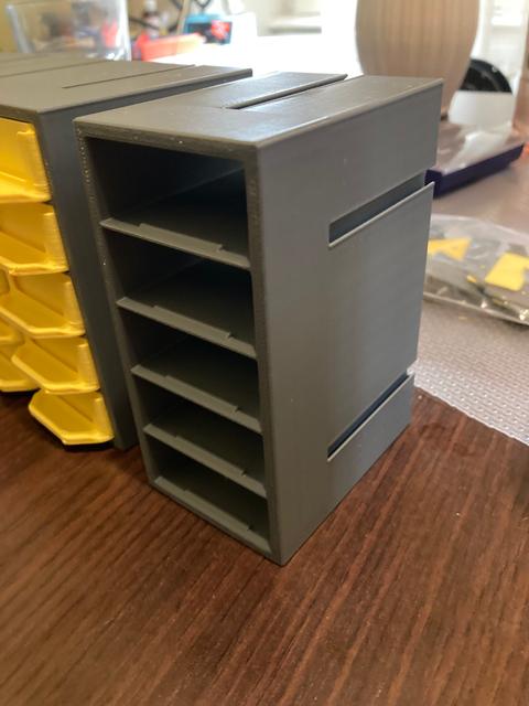 Half-sized, 1x5 modular shelf 3D model thumbnail
