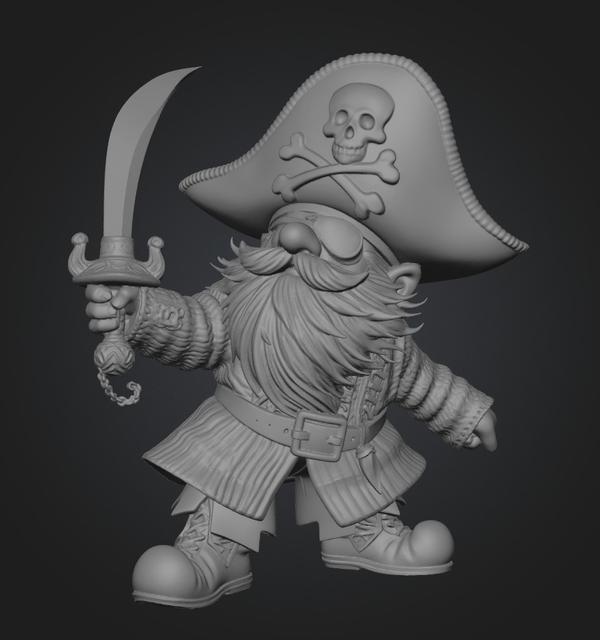 Pirate Gnome 3D model thumbnail