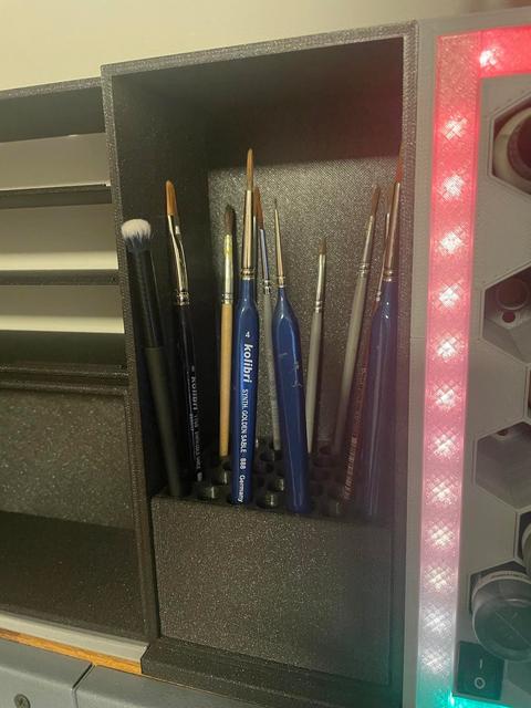 Modular shelving system -  extension Double Tall + brush holder 3D model thumbnail