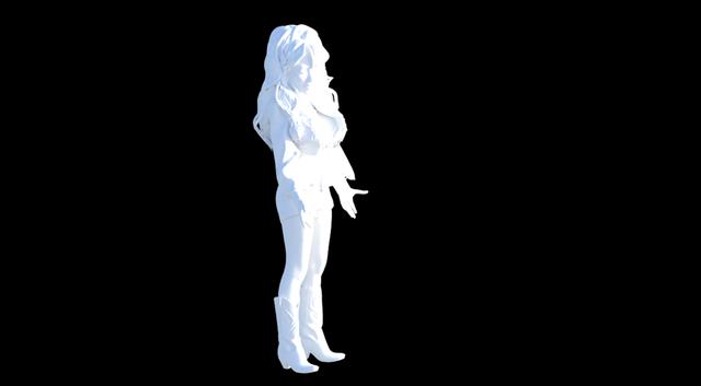 Dolly Parton in cowgirl boots on stage 3D model thumbnail