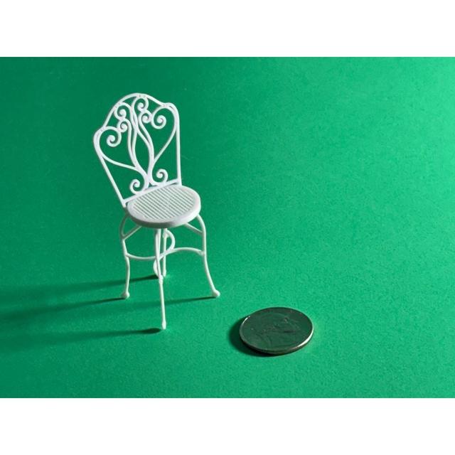 WROUGHT IRON PATIO CHAIR 1:12 DOLLHOUSE SCALE 3D model thumbnail