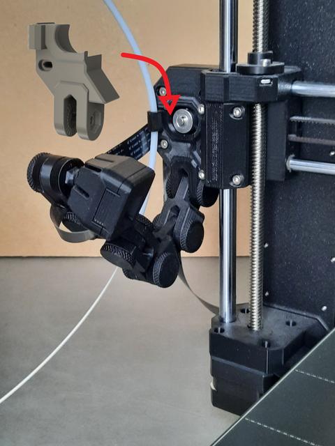 MK4(S) X-axis camera holder with(-out) reverse bowden adapter 3D model thumbnail