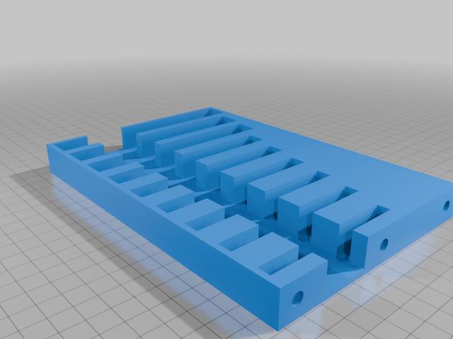 rubber matten gaten pondsen 9 stuks gerepareerd maten 2-3-4-5-6-7-8-9-10 met doosje en handvat 3D model thumbnail