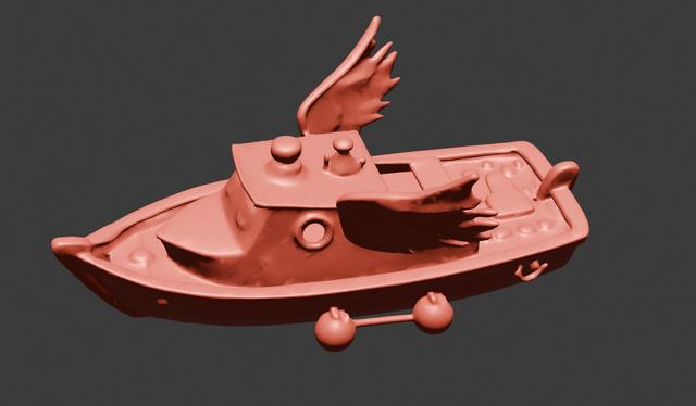 Flying Benchy (a little bit large) 3D model thumbnail