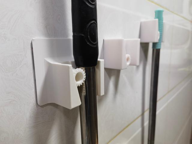 Gravity Broom Holder for 3M VHB Tape 3D model thumbnail