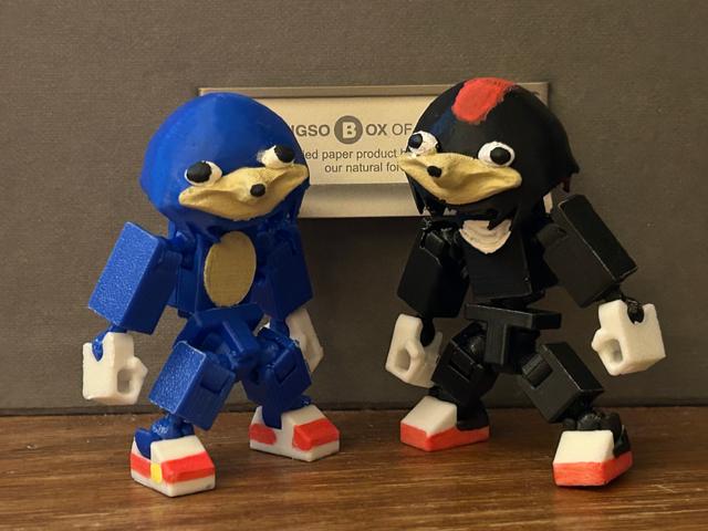 Mini 13 Ugandan sonic and shadow 3D model thumbnail