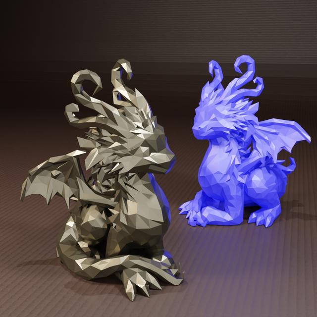 Cute Dragon Low poly 3D model thumbnail