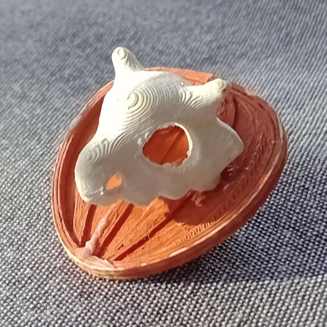 Cubone Scull pin 3D model thumbnail