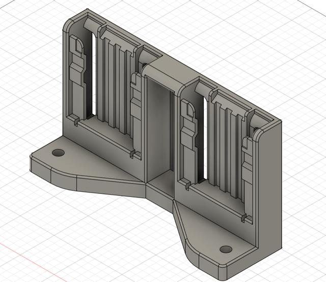 Dewalt 2 battery holder (Toolgrid) 3D model thumbnail