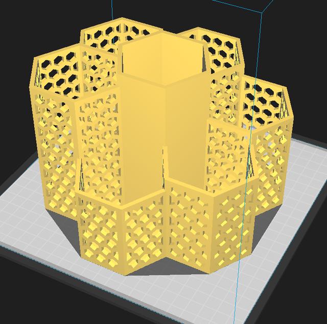 Honeycomb Desk Organizer 3D model thumbnail