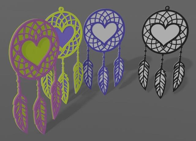 Dreamcatcher (With and without ring) 3D model thumbnail
