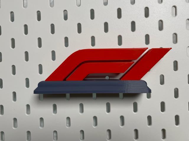 F1 Logo Stand V2 remixed for Ikea Skadis 3D model thumbnail