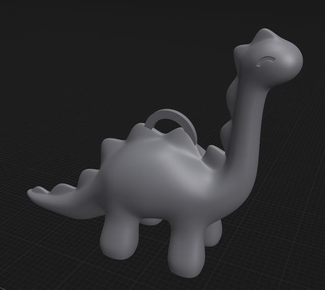Cute Stylized Dinosaur Toy Keychain REMIX 3D model thumbnail