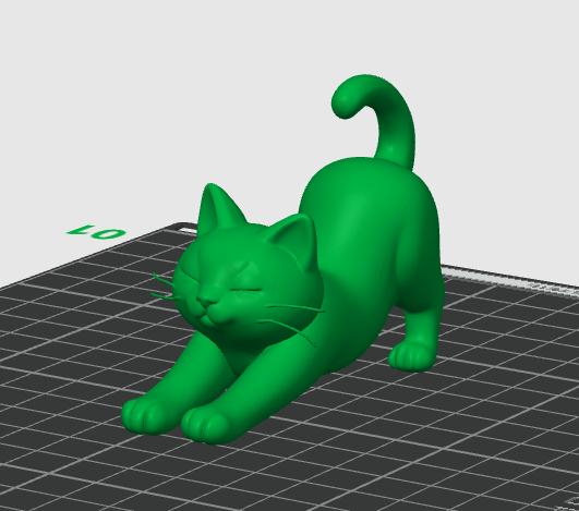 Stretching Cat with mustache 3D model thumbnail