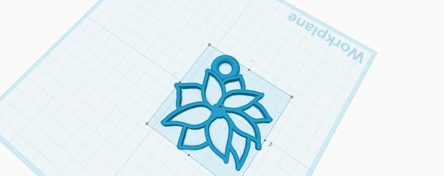 Beautiful Flower Keychain 3D model thumbnail
