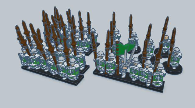 Pinnath Gelin Spearmen 10mm Scale 3D model thumbnail