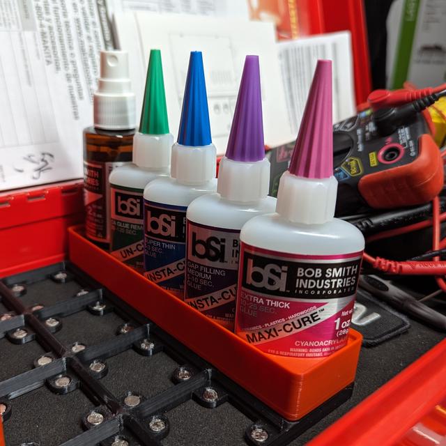 Bob Smith Industries CA Glue Set - Gridfinity 3D model thumbnail