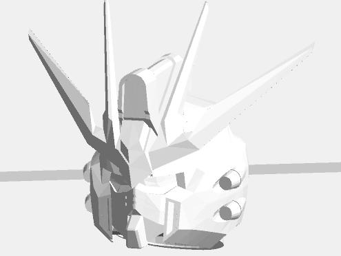 Mini 13 Gundam head 3D model thumbnail