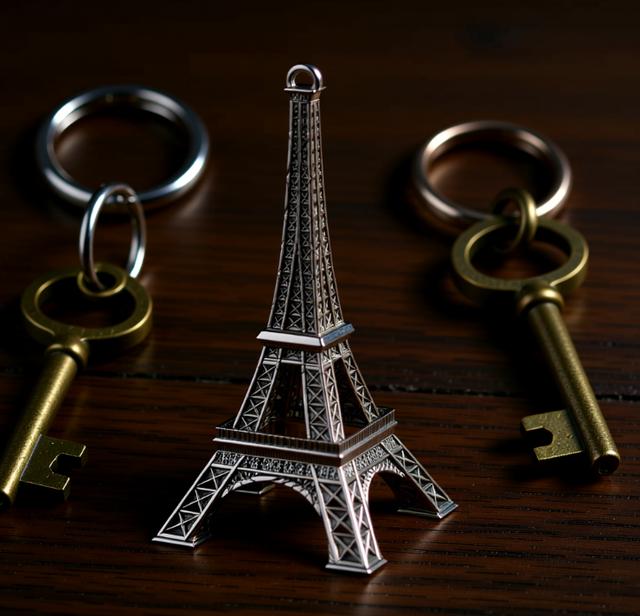 Eiifletower Key chain (high details) 3D model thumbnail