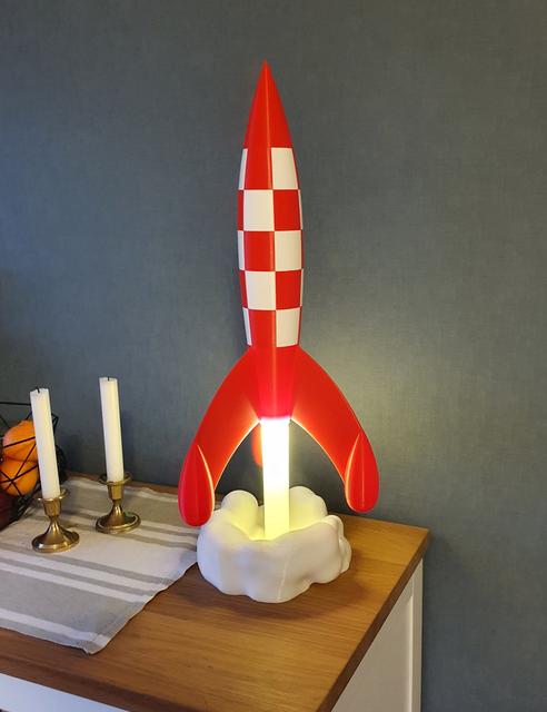 Moon Rocket 60 cm with lamp base 3D model thumbnail