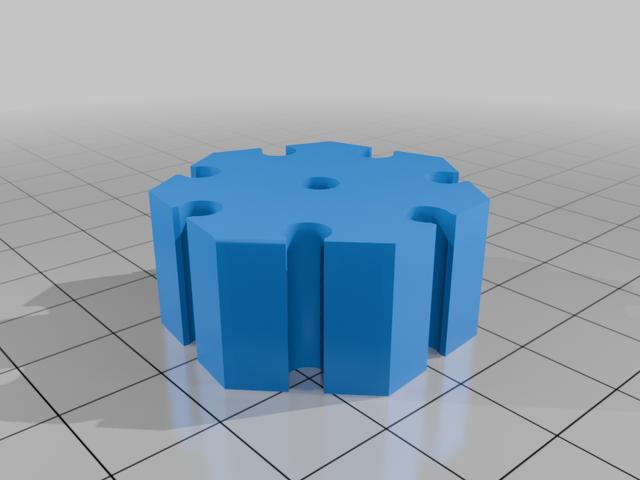 Fischertechnik Heptagonal block with center hole 3D model thumbnail