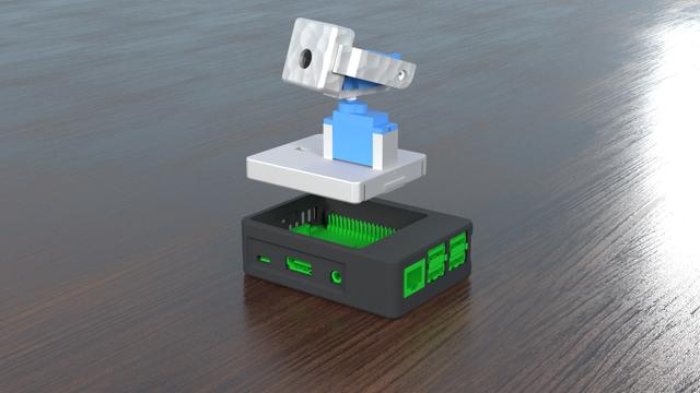 Pi camera servo arm Raspberry Pi 3D model thumbnail