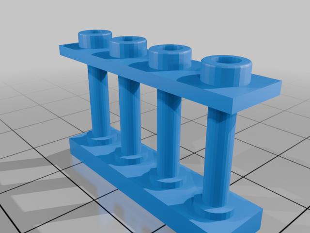 LEGO compatible Fence 30055 1x1x2 3D model thumbnail