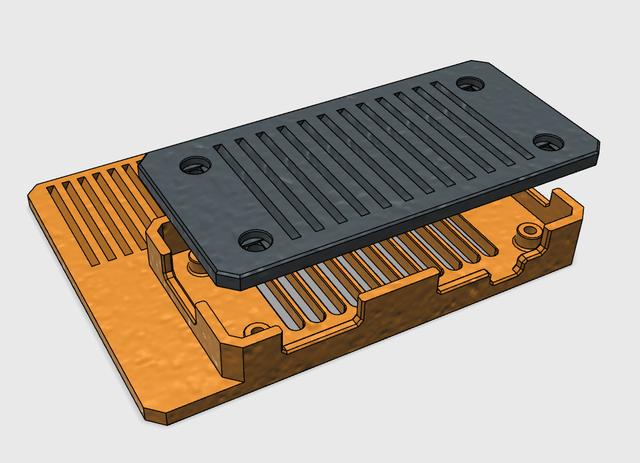 Prusa MINI Z-Top | Electronics Box Lid Raspberry Pi Zero 2 W 3D model thumbnail