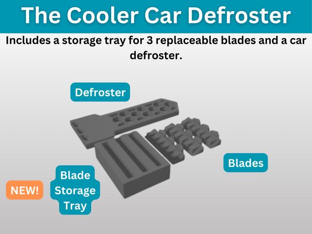 Car defroster w/ replaceable blades & storage 3D model thumbnail