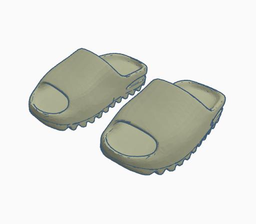 Yeezy Slides (work in progress) 3D model thumbnail