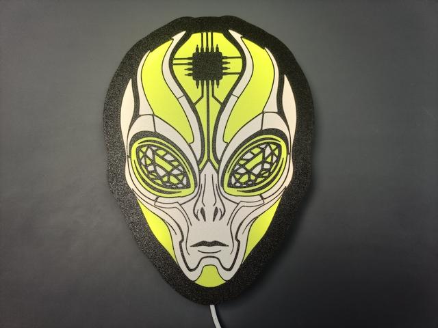 Alien LED Wall Light decoration with mounting slots for screws 3D model thumbnail